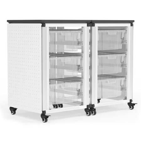 LUXOR Modular Classroom Storage Cabinet - 2 side-by-side modules with 6 large bins MBS-STR-21-6L